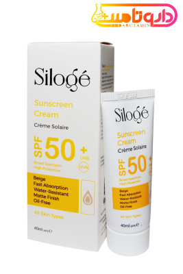 کرم ضد آفتاب رنگی سیلوژه مناسب انواع پوست SPF 50 بژ